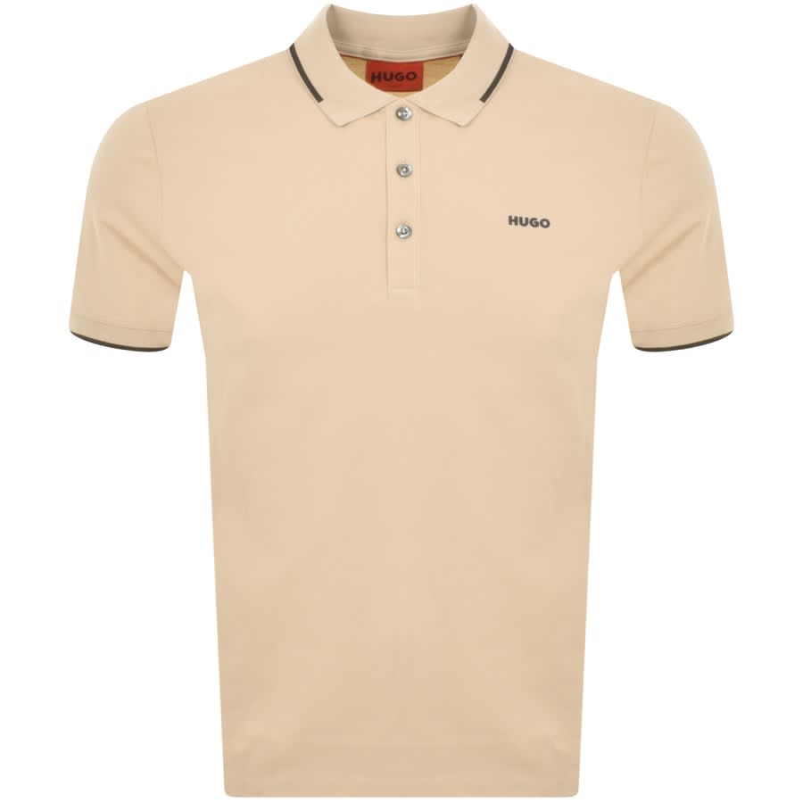 Image number 1 for HUGO Dinoso22 Polo T Shirt Beige