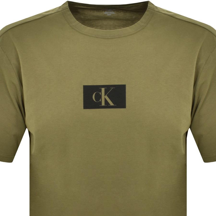 Image number 2 for Calvin Klein Lounge Logo T Shirt Green