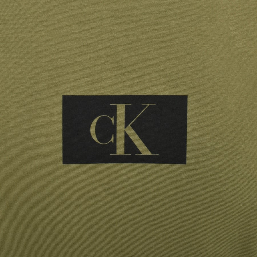 Image number 3 for Calvin Klein Lounge Logo T Shirt Green