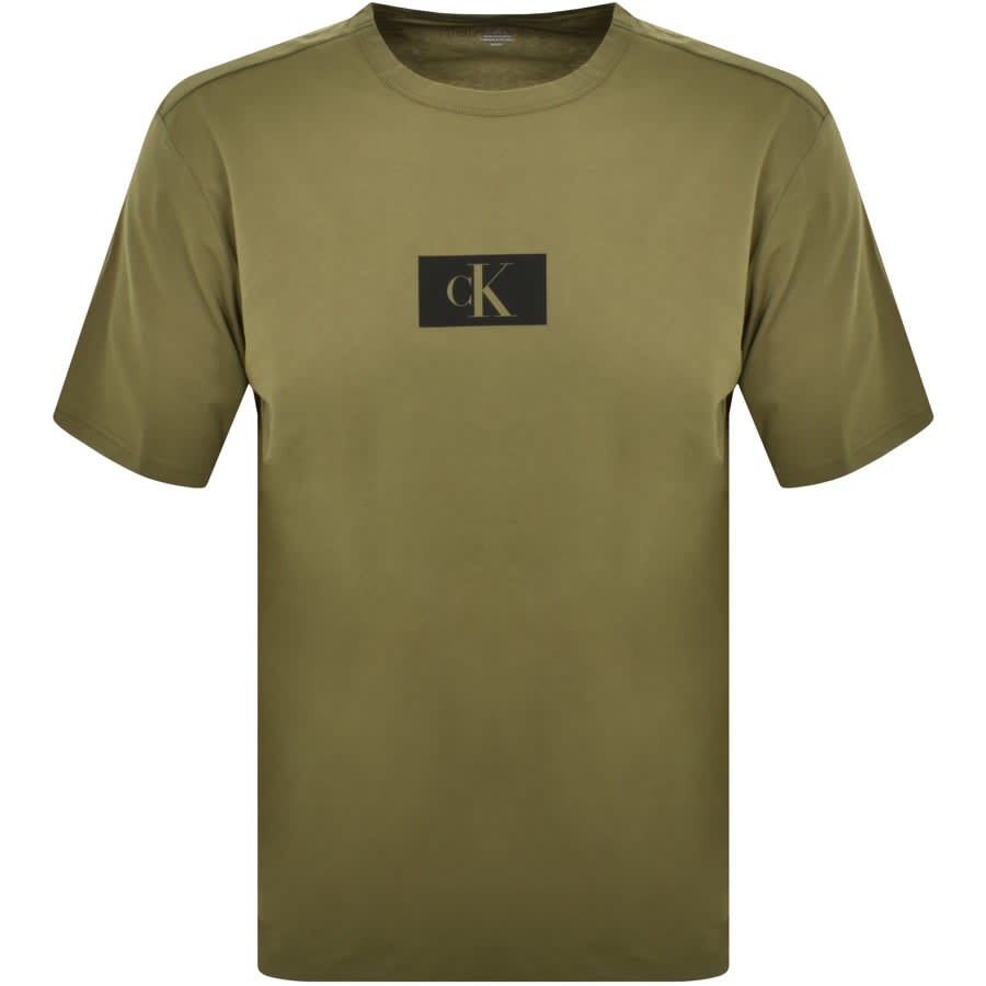 Image number 1 for Calvin Klein Lounge Logo T Shirt Green