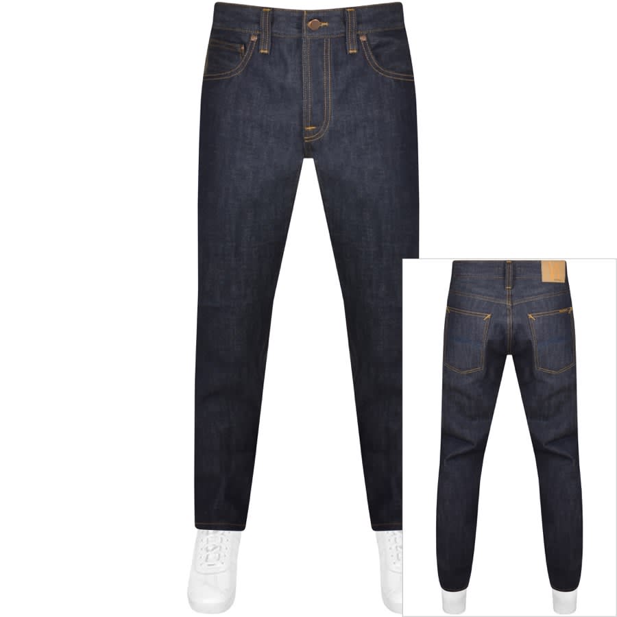 Image number 1 for Nudie Jeans Gritty Jackson Regular Fit Jeans Navy