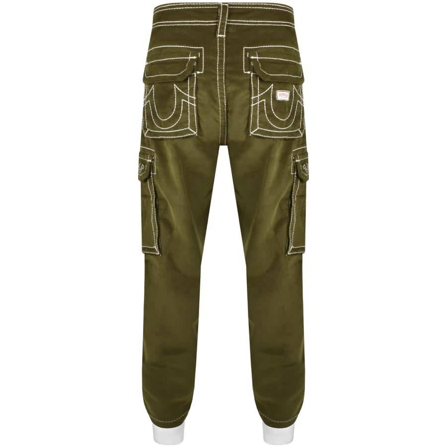 Image number 2 for True Religion Corduroy Cargo Trousers Green