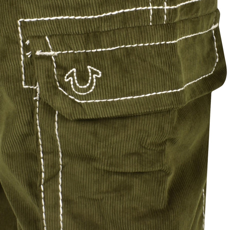 Image number 3 for True Religion Corduroy Cargo Trousers Green