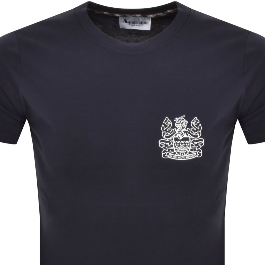 Image number 2 for Aquascutum Logo T Shirt Navy
