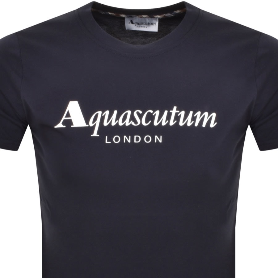 Image number 2 for Aquascutum Logo T Shirt Navy