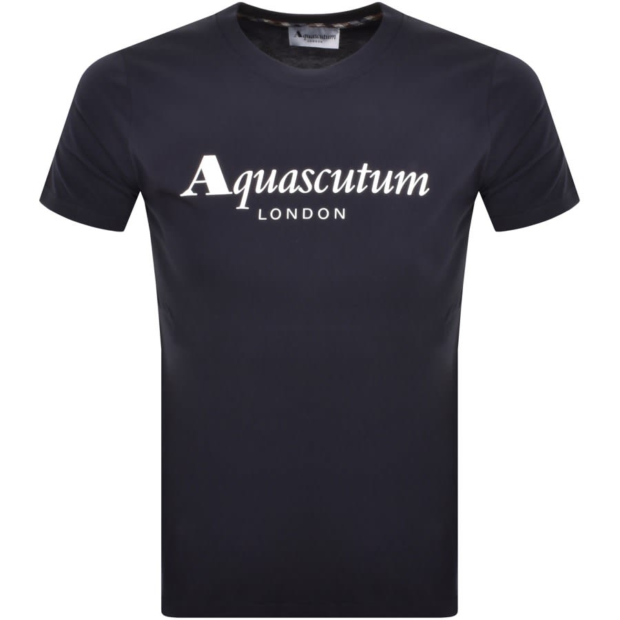 Image number 1 for Aquascutum Logo T Shirt Navy