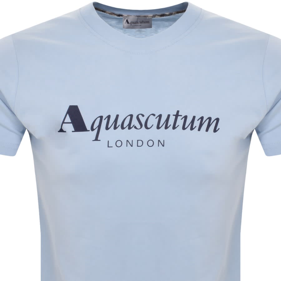 Image number 2 for Aquascutum Logo T Shirt Blue