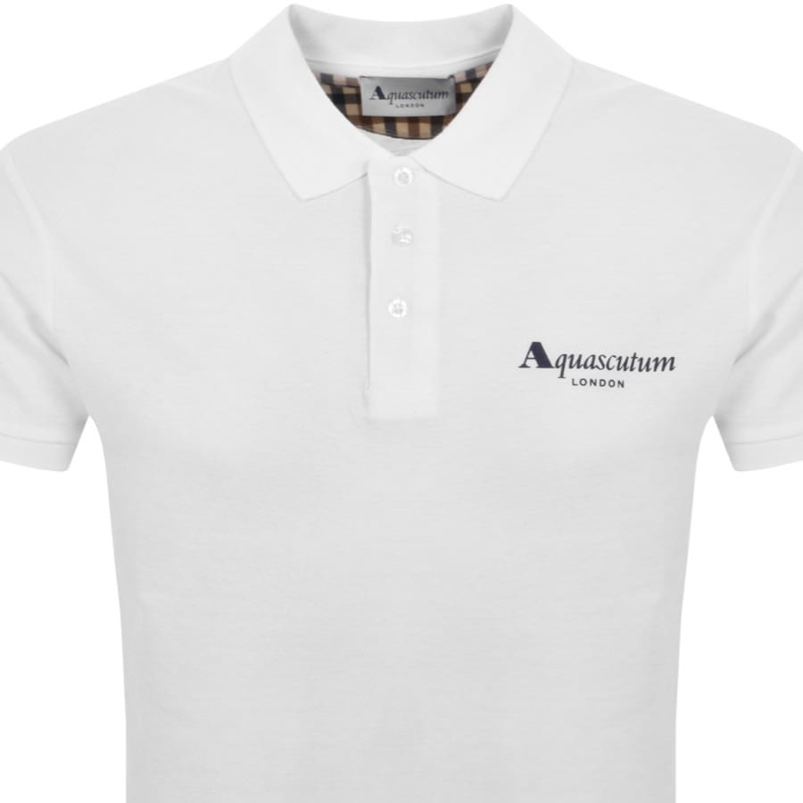 Image number 2 for Aquascutum Logo Polo T Shirt White