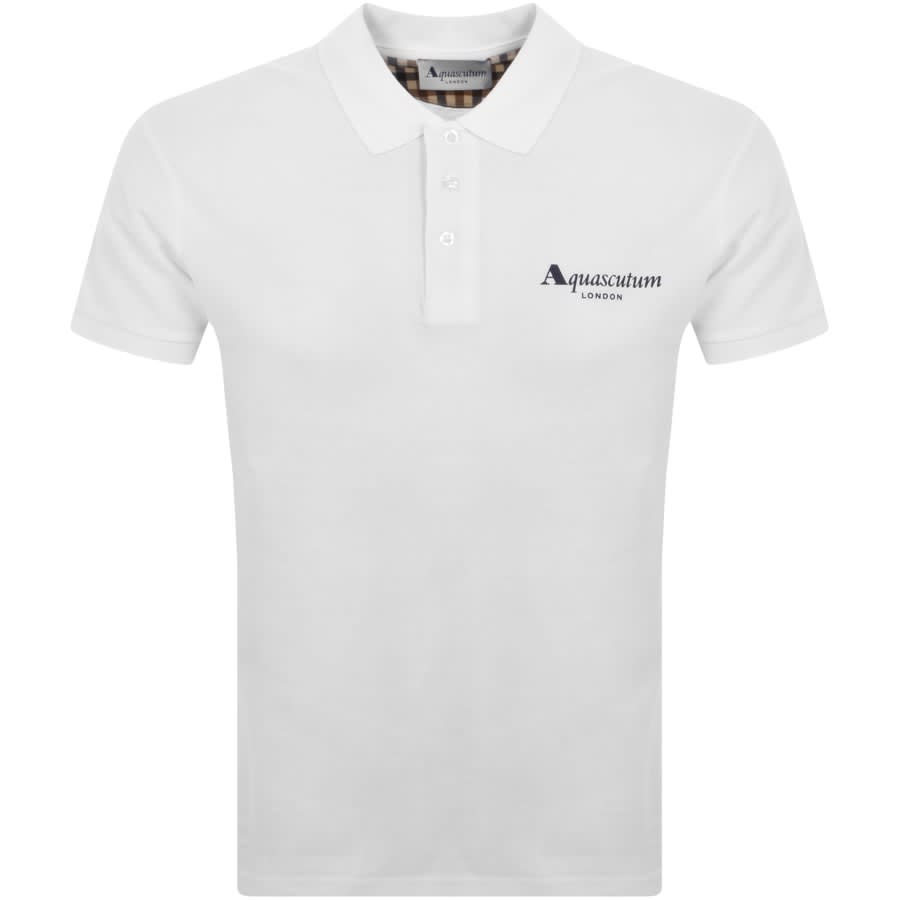 Image number 1 for Aquascutum Logo Polo T Shirt White
