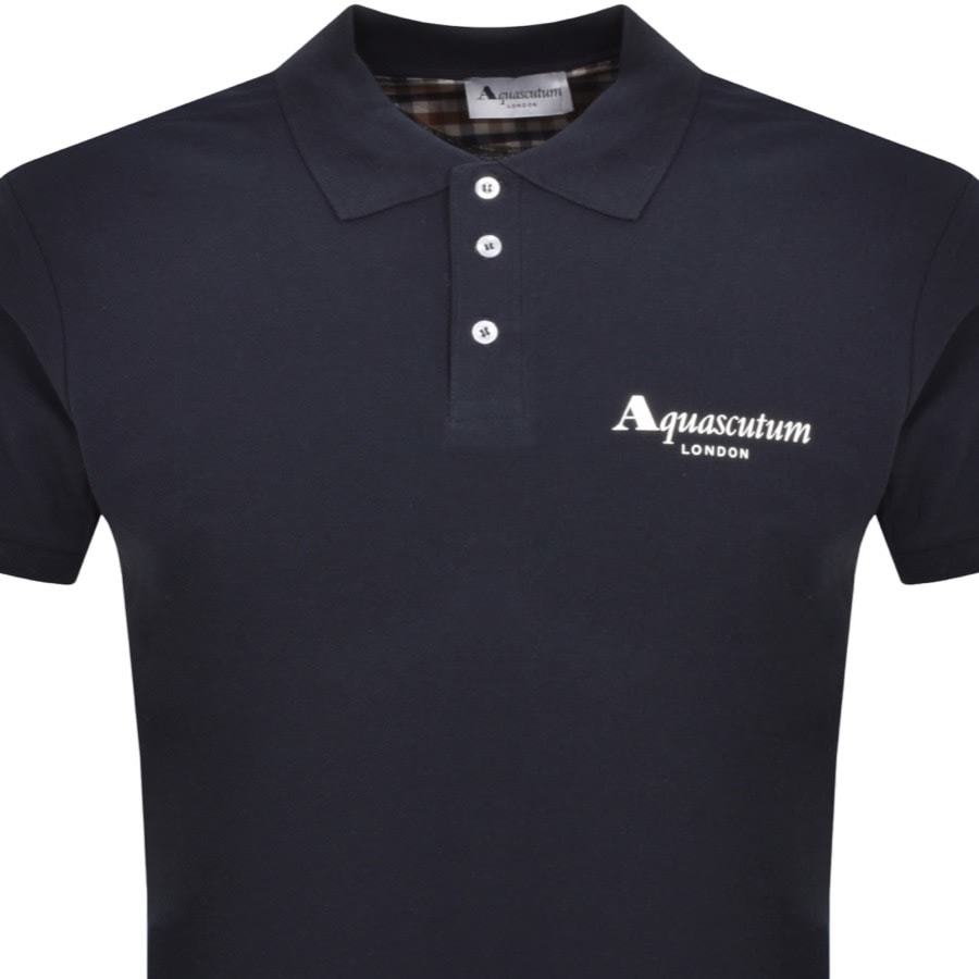 Image number 2 for Aquascutum Logo Polo T Shirt Navy