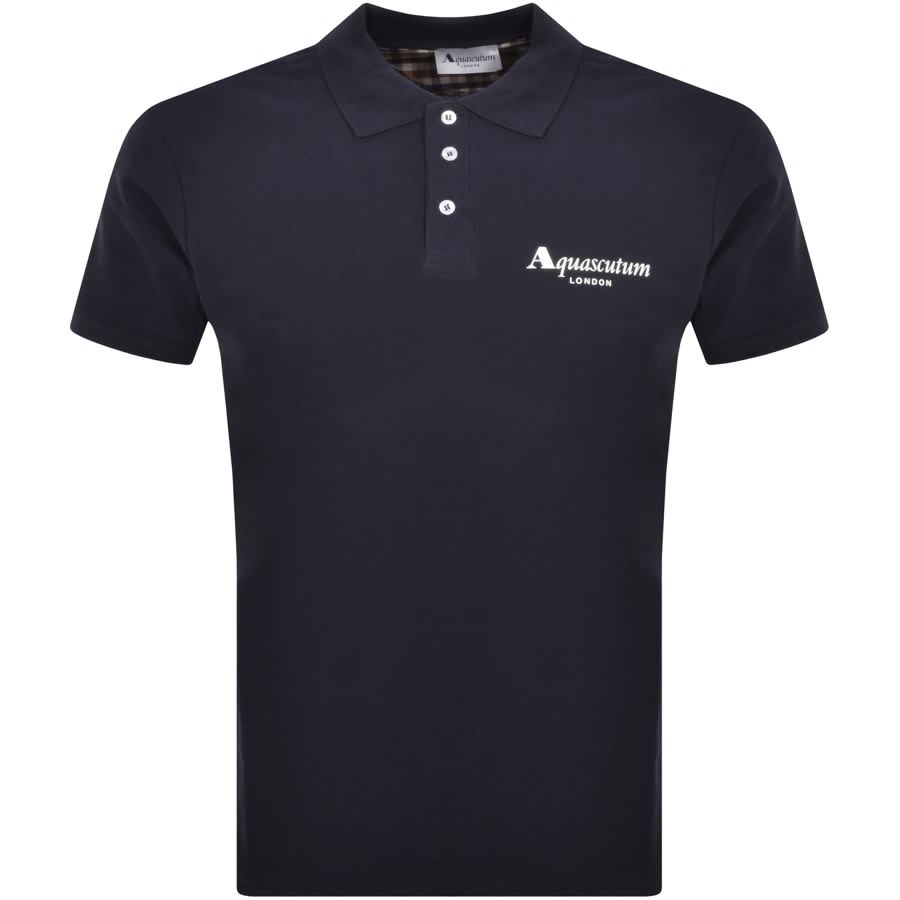Image number 1 for Aquascutum Logo Polo T Shirt Navy