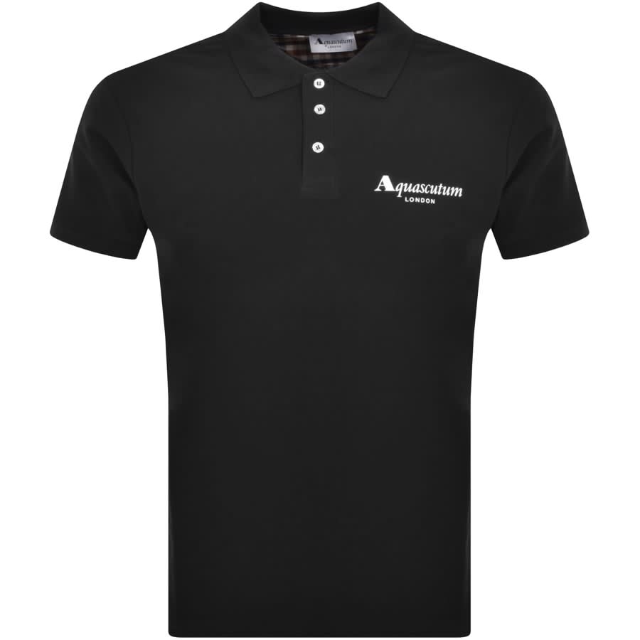 Image number 1 for Aquascutum Logo Polo T Shirt Black