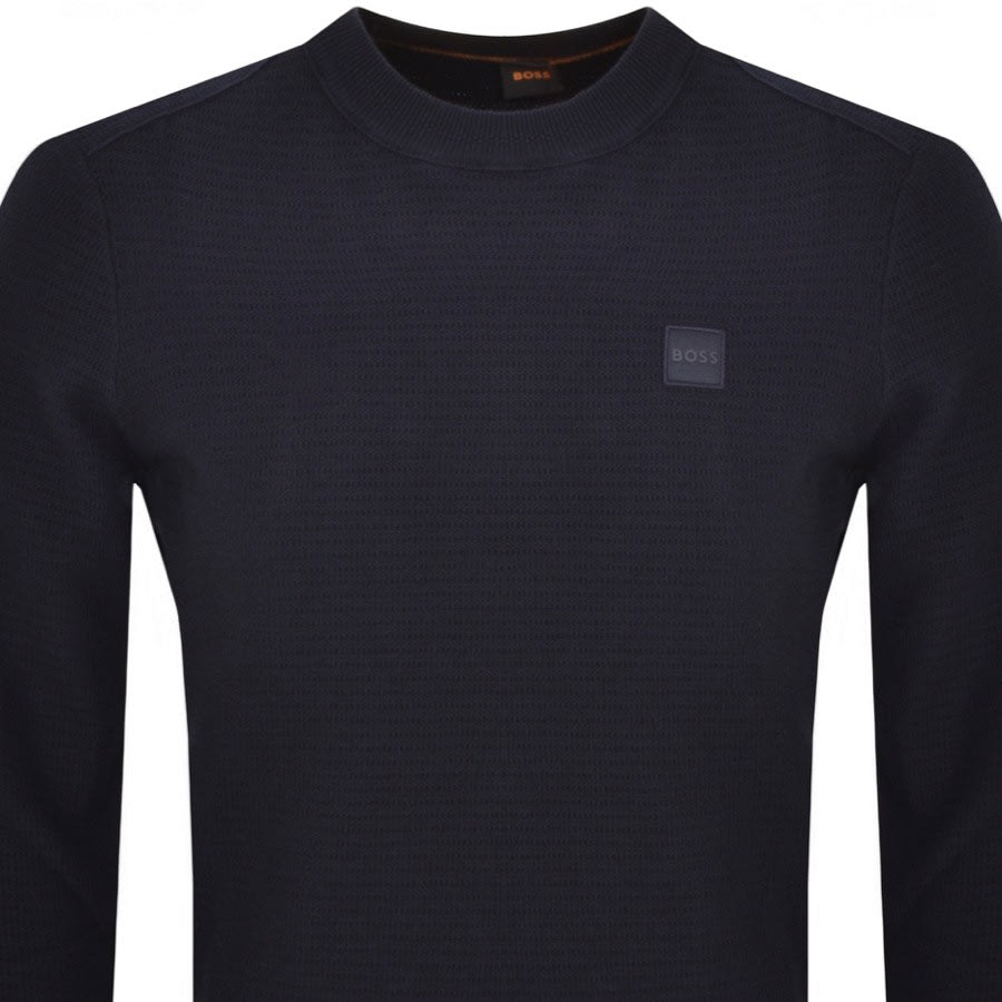 Image number 2 for BOSS Anon Knit Jumper Navy
