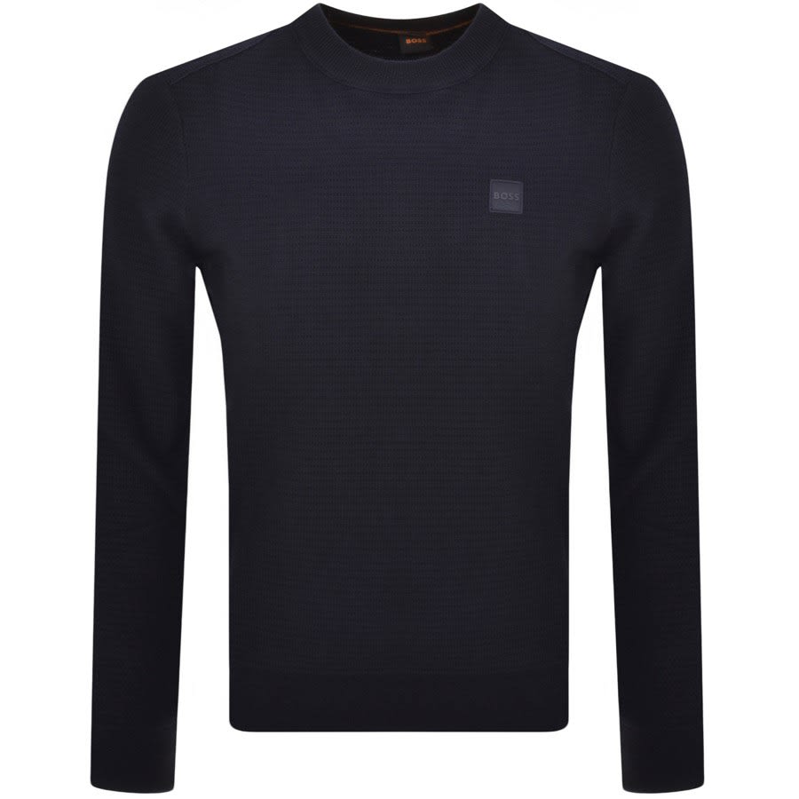 Image number 1 for BOSS Anon Knit Jumper Navy
