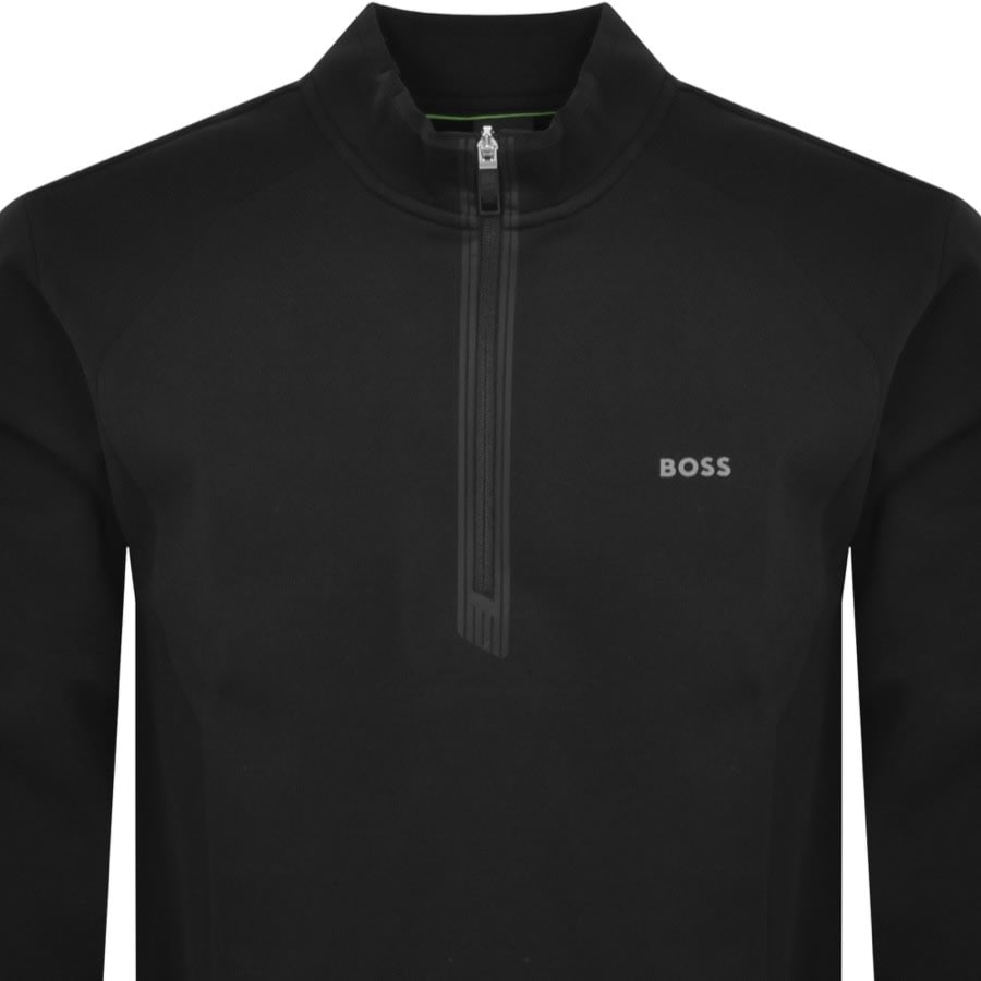 Image number 2 for BOSS Sweat 1 Half Zip Sweatshirt Black
