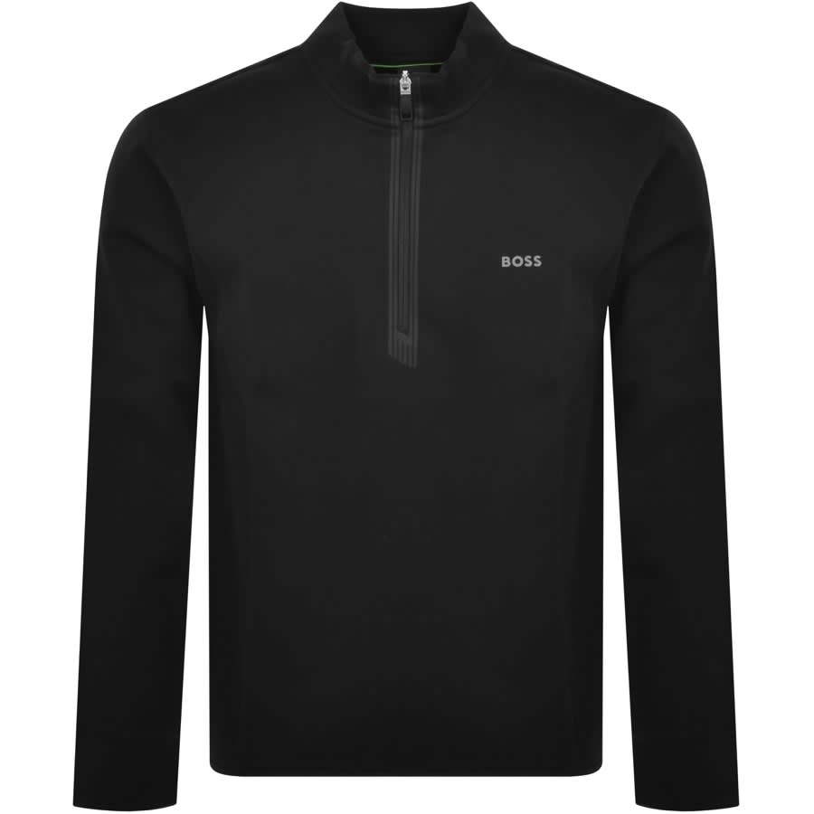 Image number 1 for BOSS Sweat 1 Half Zip Sweatshirt Black