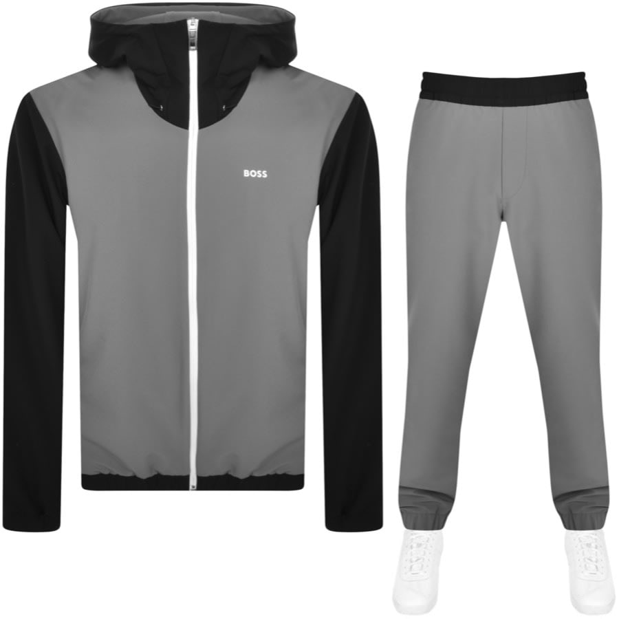 BOSS Rinzler Hooded Full Zip Tracksuit Grey | Mainline Menswear