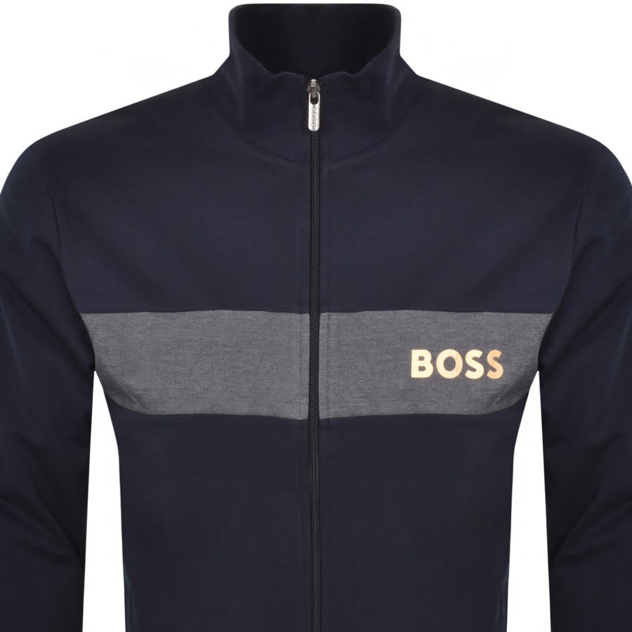Image number 2 for BOSS Loungewear Full Zip Sweatshirt Navy