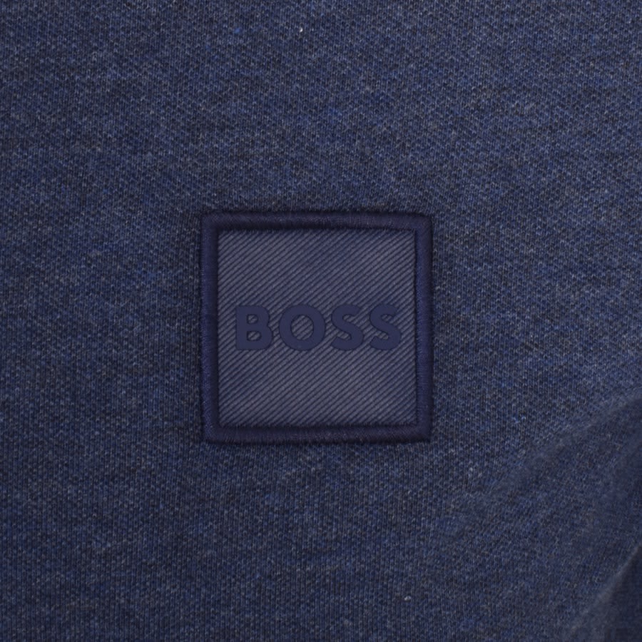 BOSS Passerby Long Sleeved Polo T Shirt Navy | Mainline Menswear