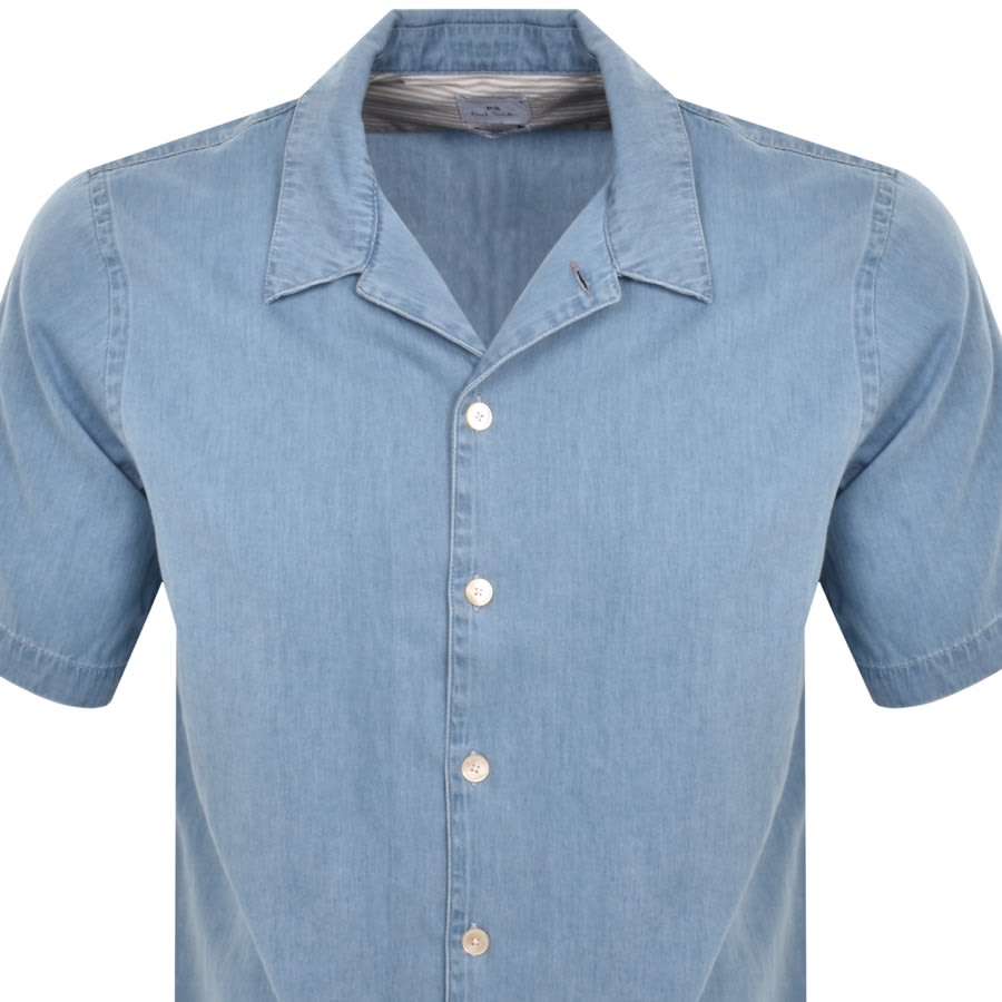 Image number 2 for Paul Smith Casual Fit Short Sleeved Shirt Blue