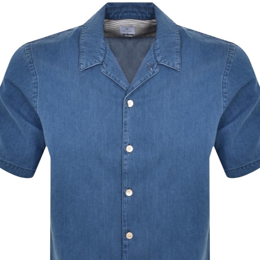 Image number 2 for Paul Smith Casual Fit Short Sleeved Shirt Blue