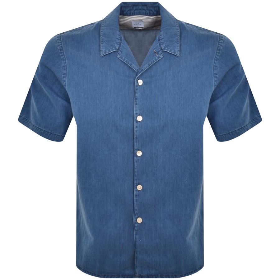 Image number 1 for Paul Smith Casual Fit Short Sleeved Shirt Blue