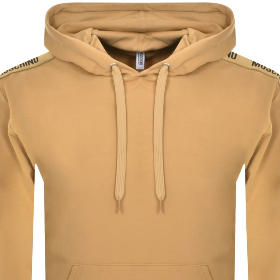 Image number 2 for Moschino Logo Tape Hoodie Brown