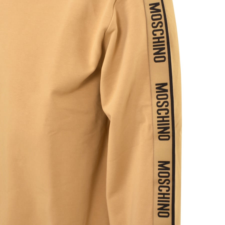 Image number 3 for Moschino Logo Tape Hoodie Brown