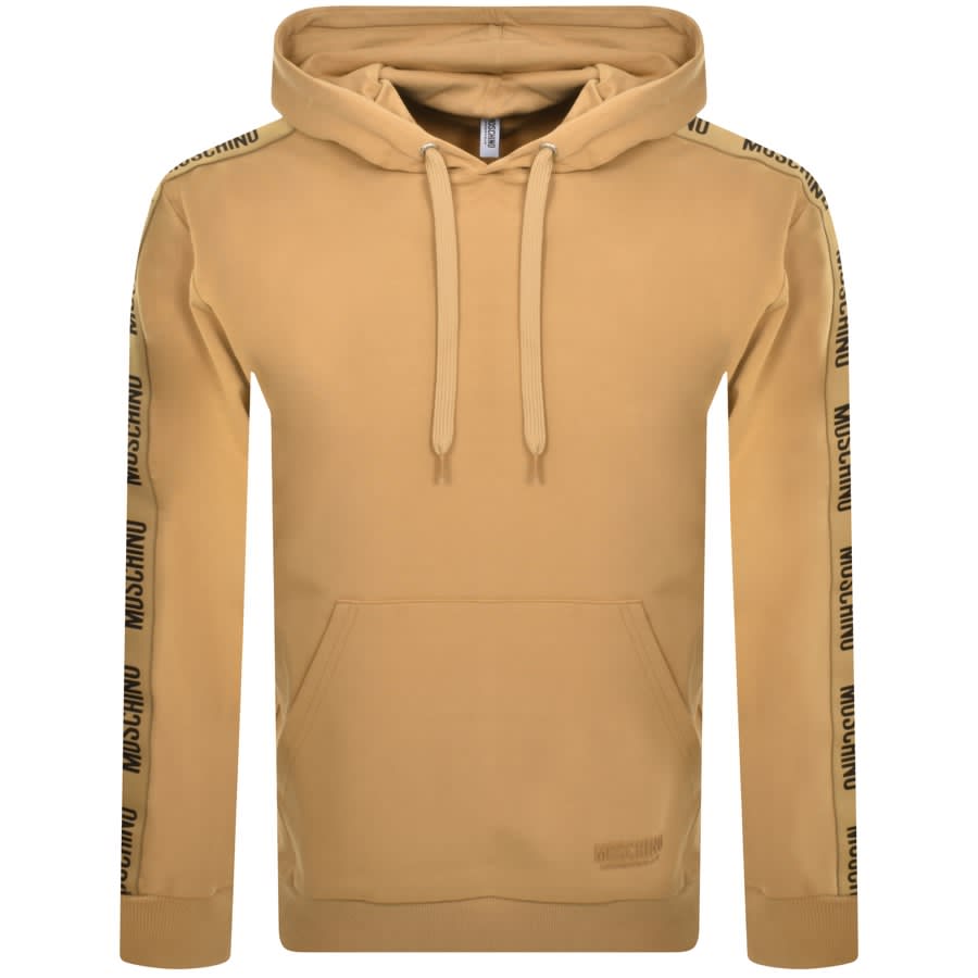 Image number 1 for Moschino Logo Tape Hoodie Brown