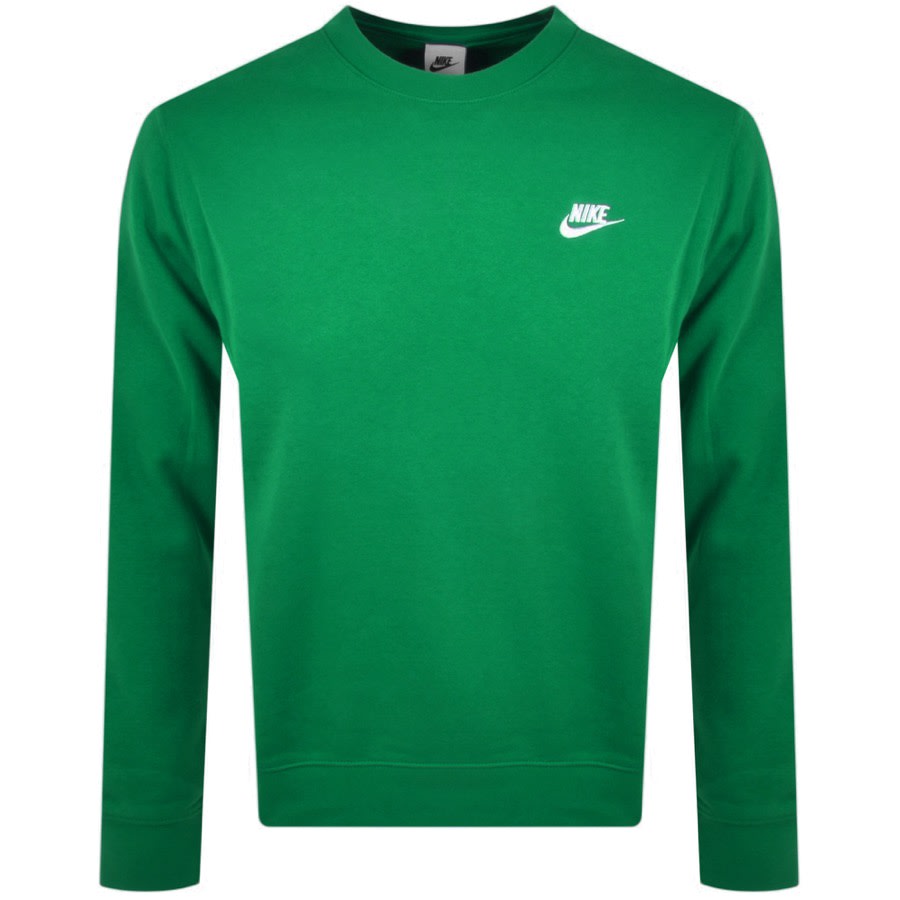 Nike crew neck club sweatshirt green clearance
