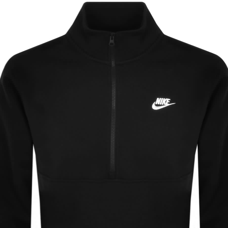 Image number 2 for Nike Half Zip Club Sweatshirt Black