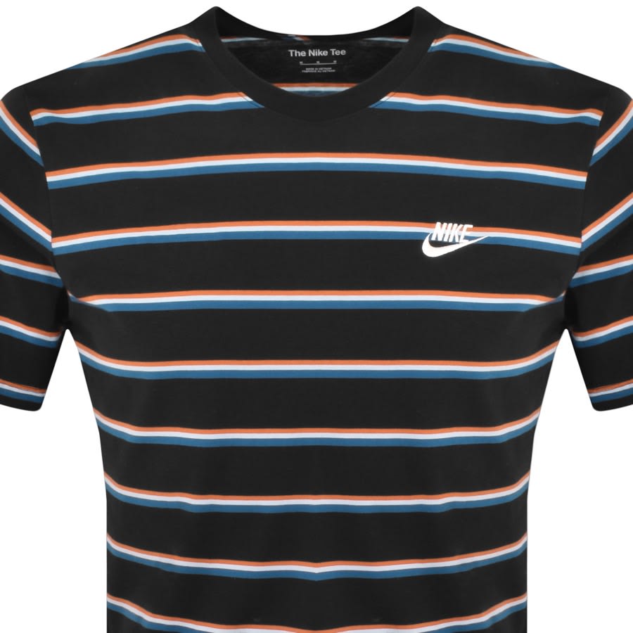 Image number 2 for Nike Club Stripe T Shirt Black