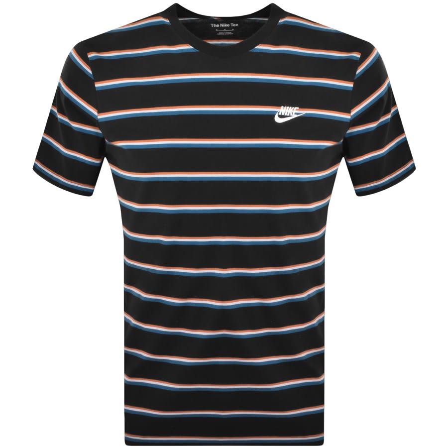 Image number 1 for Nike Club Stripe T Shirt Black