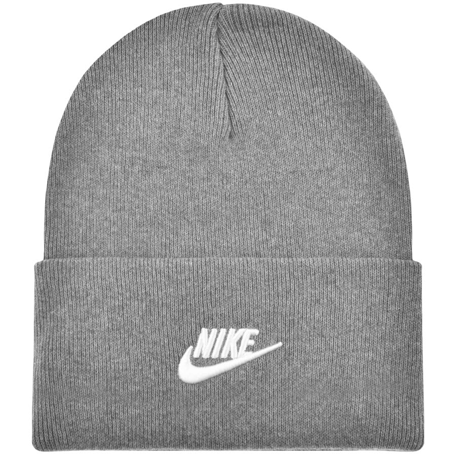 Image number 1 for Nike Futura Cuffed Knit Beanie Hat Grey