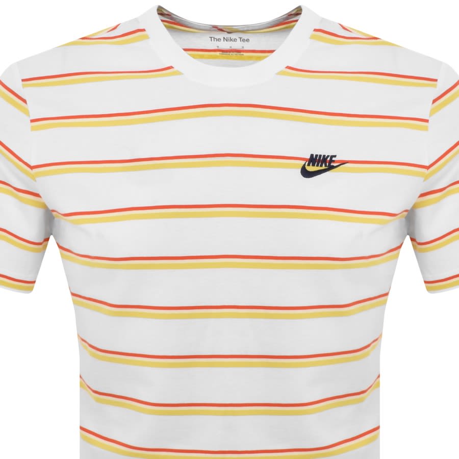 Image number 2 for Nike Club Stripe T Shirt White