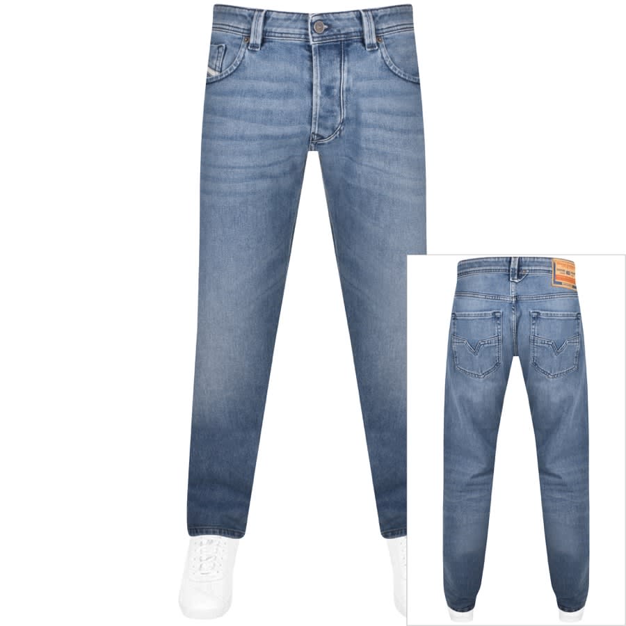 Image number 1 for Diesel Larkee Light Wash Regular Fit Jeans Blue