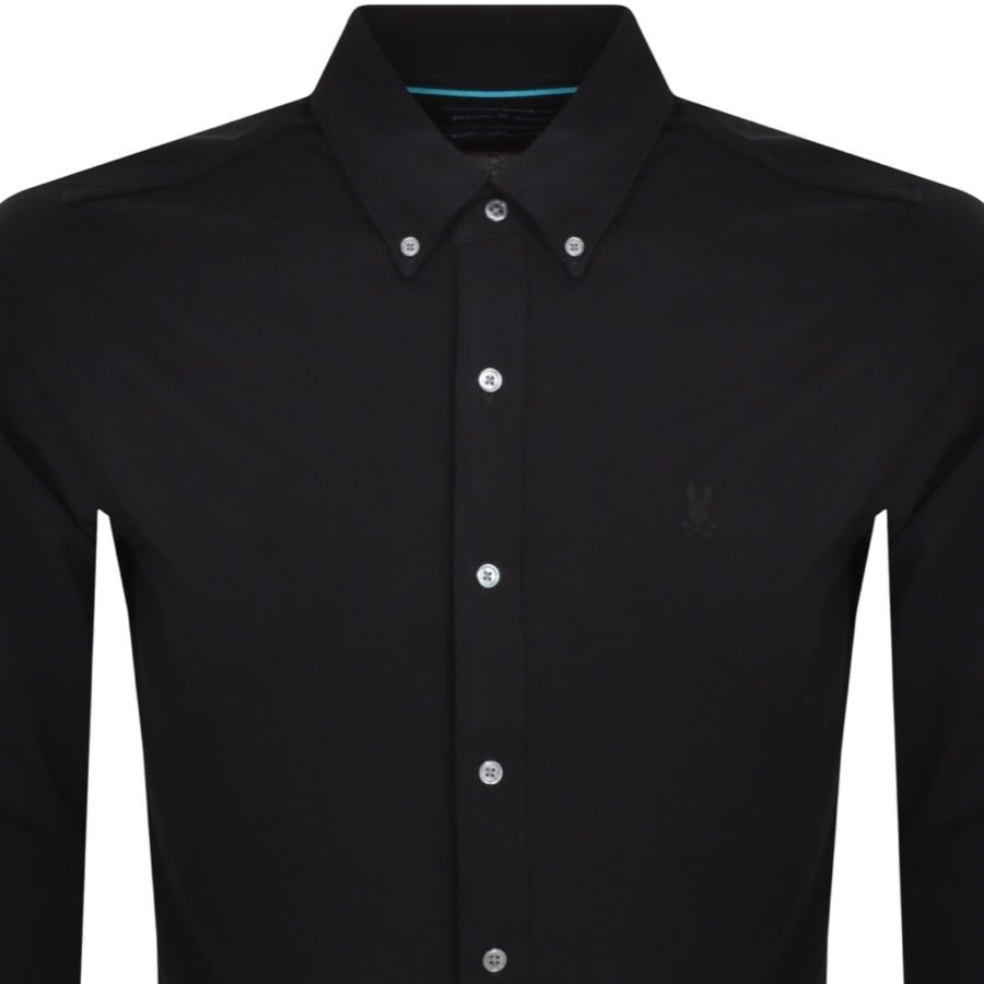Image number 2 for Psycho Bunny Long Sleeve Astor Knit Shirt Black