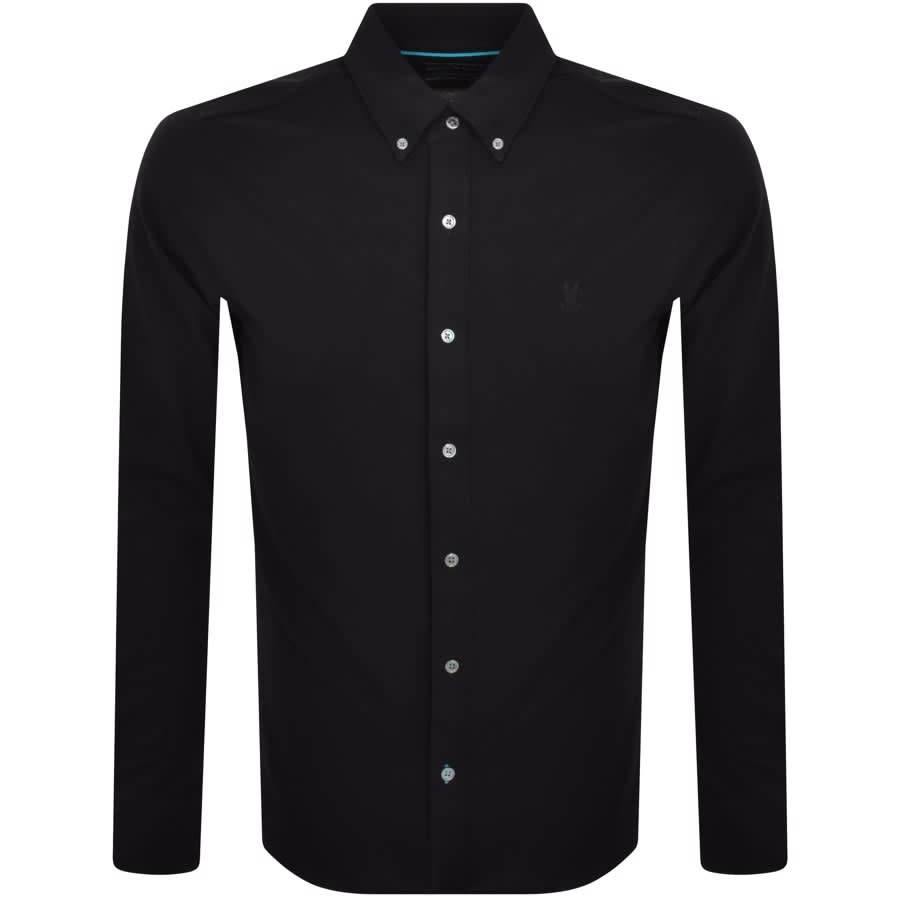 Image number 1 for Psycho Bunny Long Sleeve Astor Knit Shirt Black