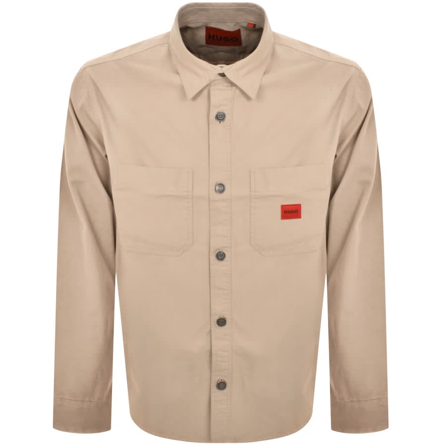 Image number 1 for HUGO Erato Overshirt Jacket Beige