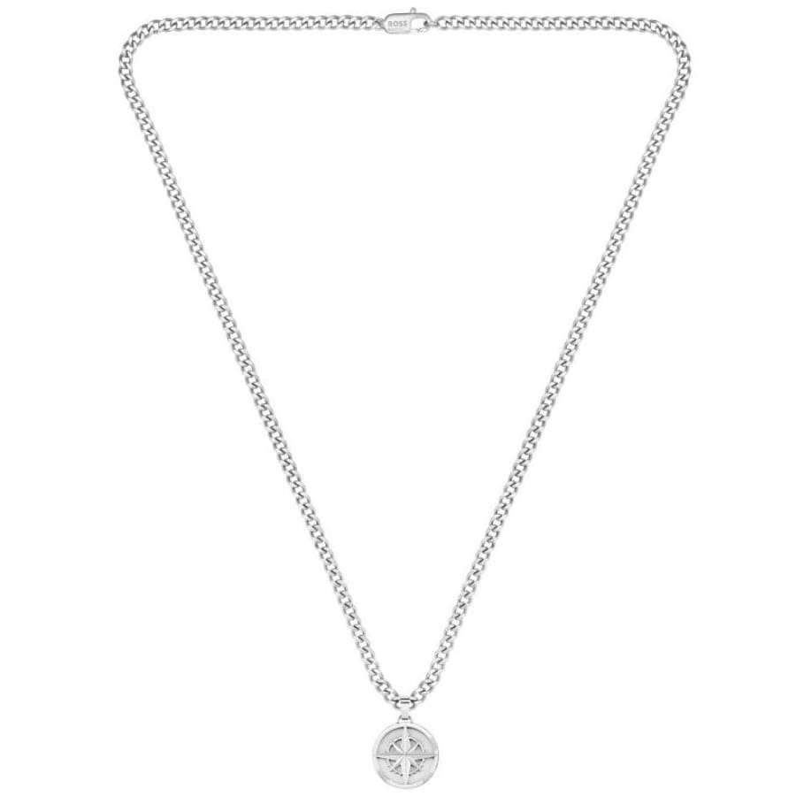 Image number 1 for BOSS Compass Necklace Silver