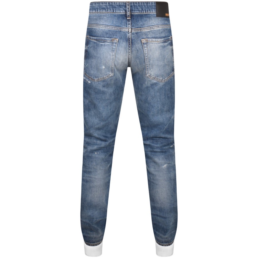Image number 2 for BOSS RE Maine Regular Fit Mid Wash Jeans Blue