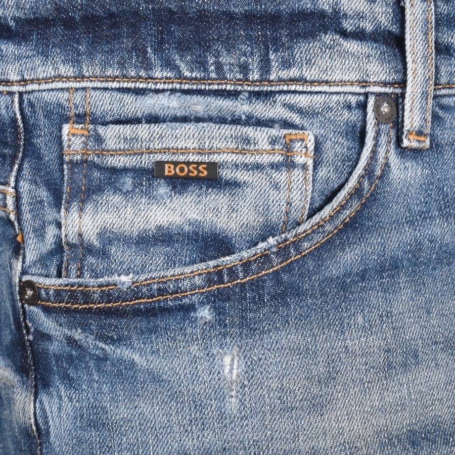 Image number 4 for BOSS RE Maine Regular Fit Mid Wash Jeans Blue