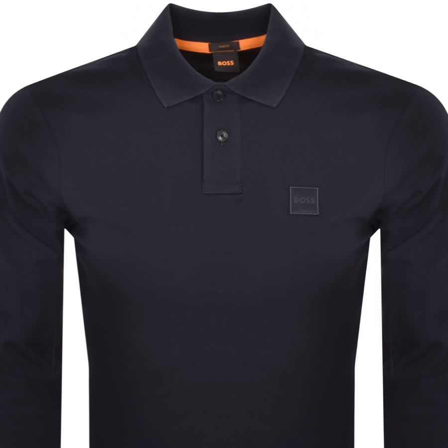 Image number 2 for BOSS Passerby Long Sleeved Polo T Shirt Navy