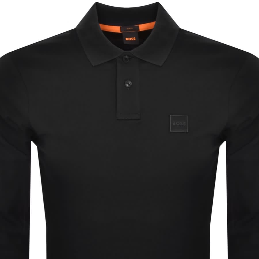 Image number 2 for BOSS Passerby Long Sleeved Polo T Shirt Black