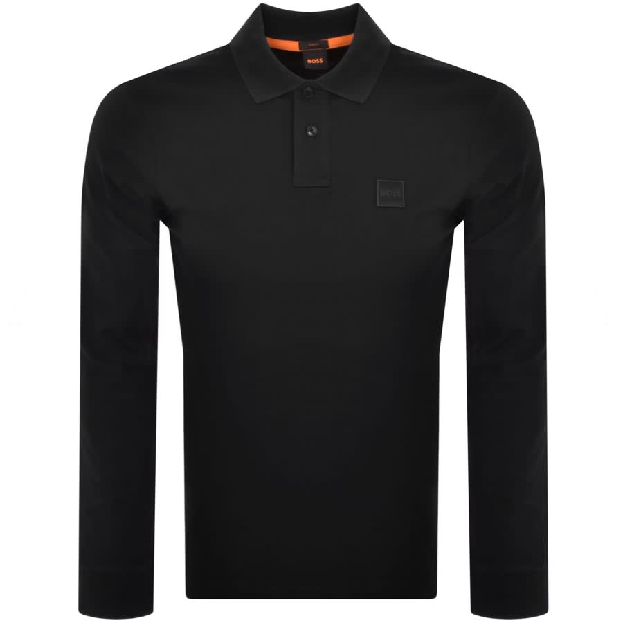 Image number 1 for BOSS Passerby Long Sleeved Polo T Shirt Black