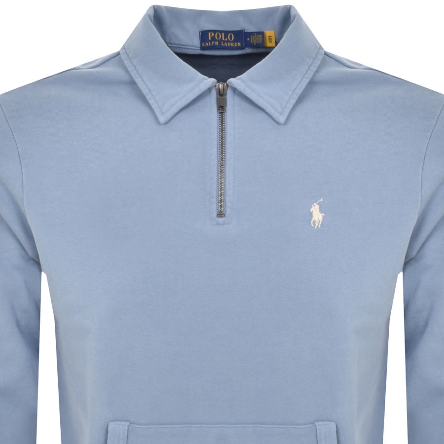 Image number 2 for Ralph Lauren Half Zip Sweatshirt Blue