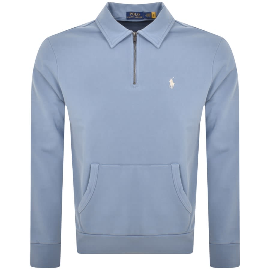 Image number 1 for Ralph Lauren Half Zip Sweatshirt Blue
