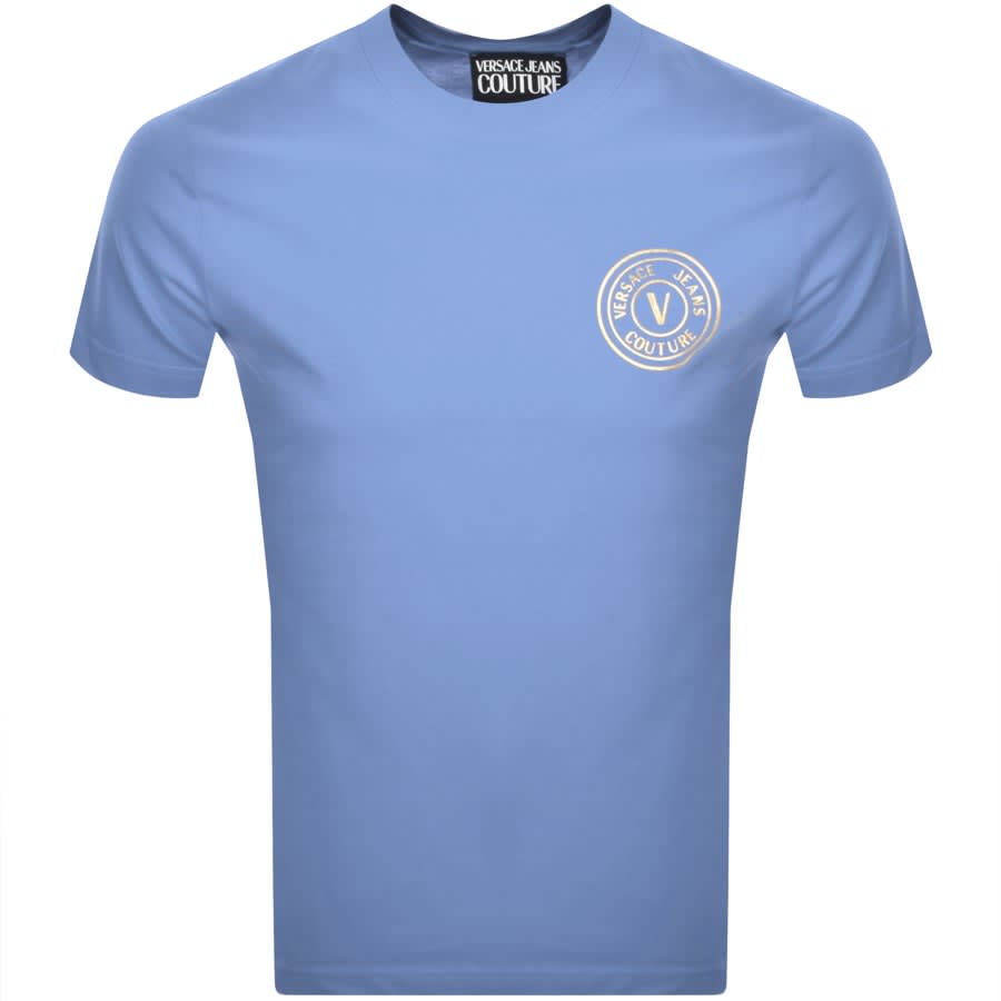 Image number 1 for Versace Jeans Couture Slim Fit Logo T Shirt Blue