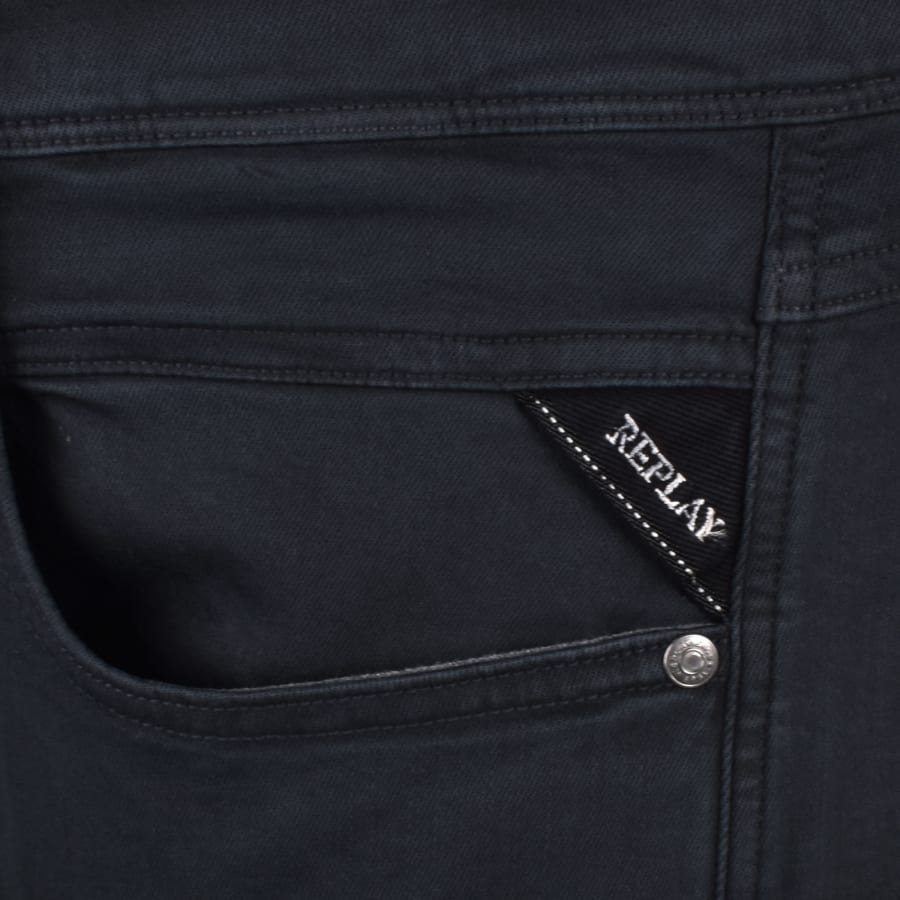 Image number 4 for Replay Anbass Slim Fit Hyperflex Jeans Navy