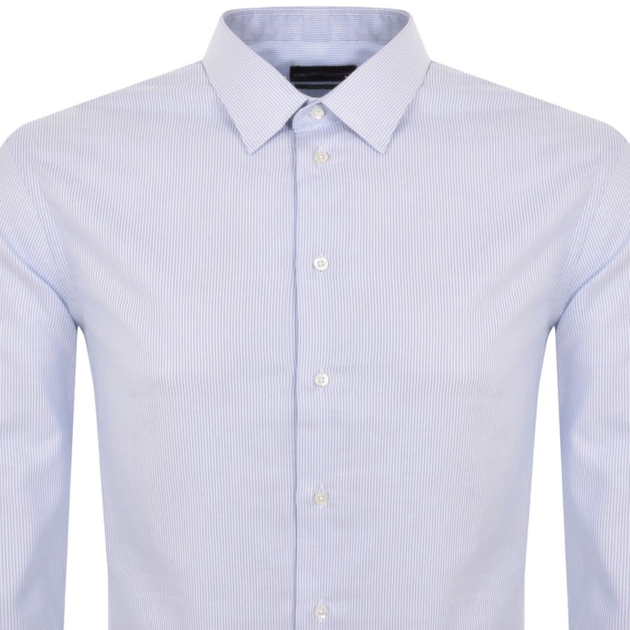 Image number 2 for Emporio Armani Logo Long Sleeve Shirt Blue